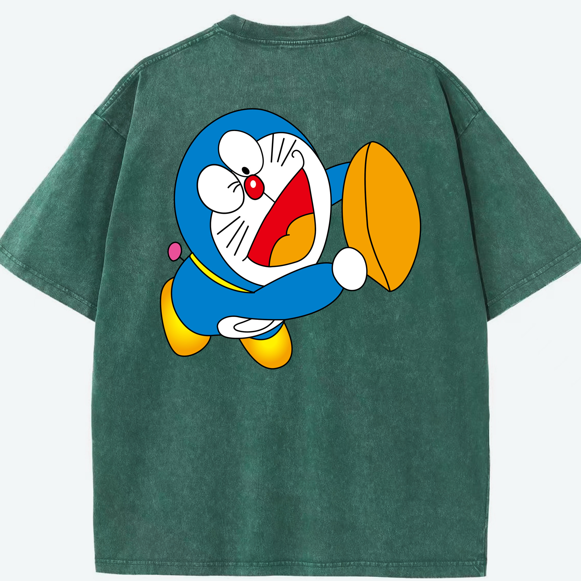 （画像用） ドラえもん Doraemon 綿100% ヴィンテージ風 半袖Tシャツ（背面プリント）